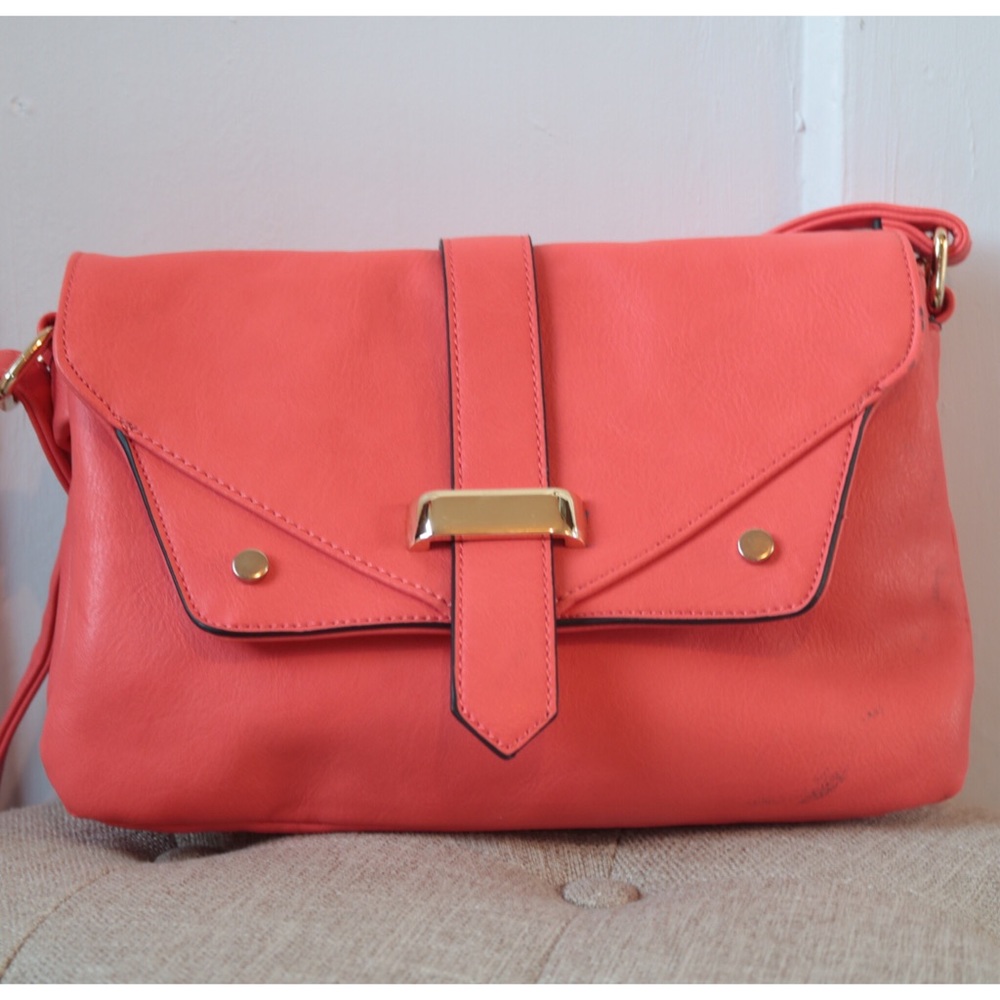Pink Purse with Double Zipper Sections